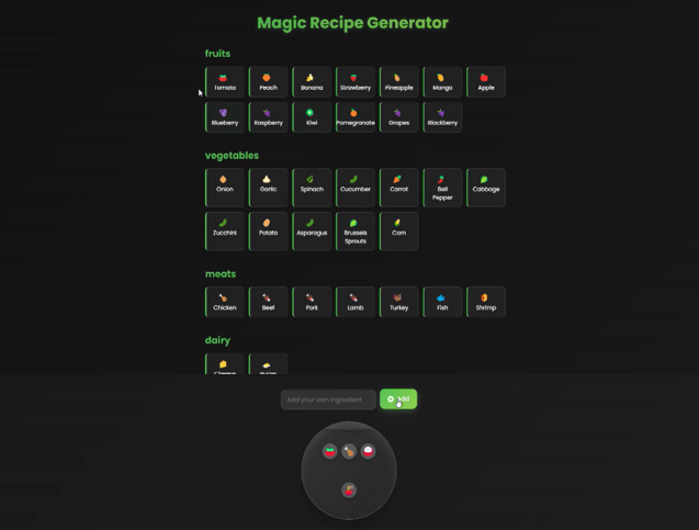 AI based recipe generator